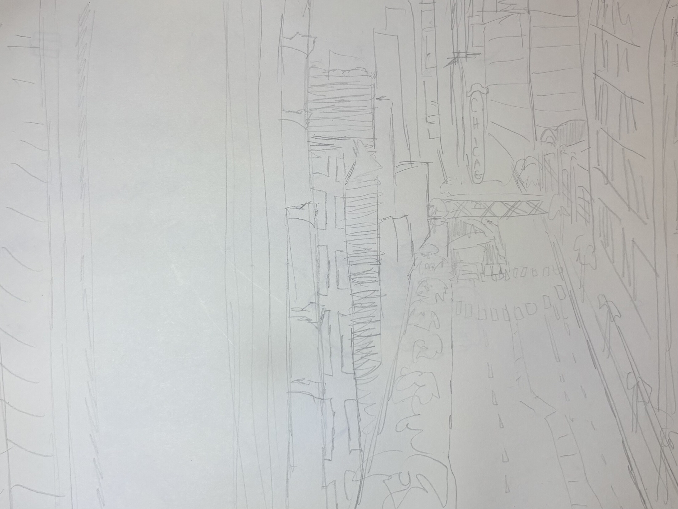 Chicago Street — Pencil on paper
