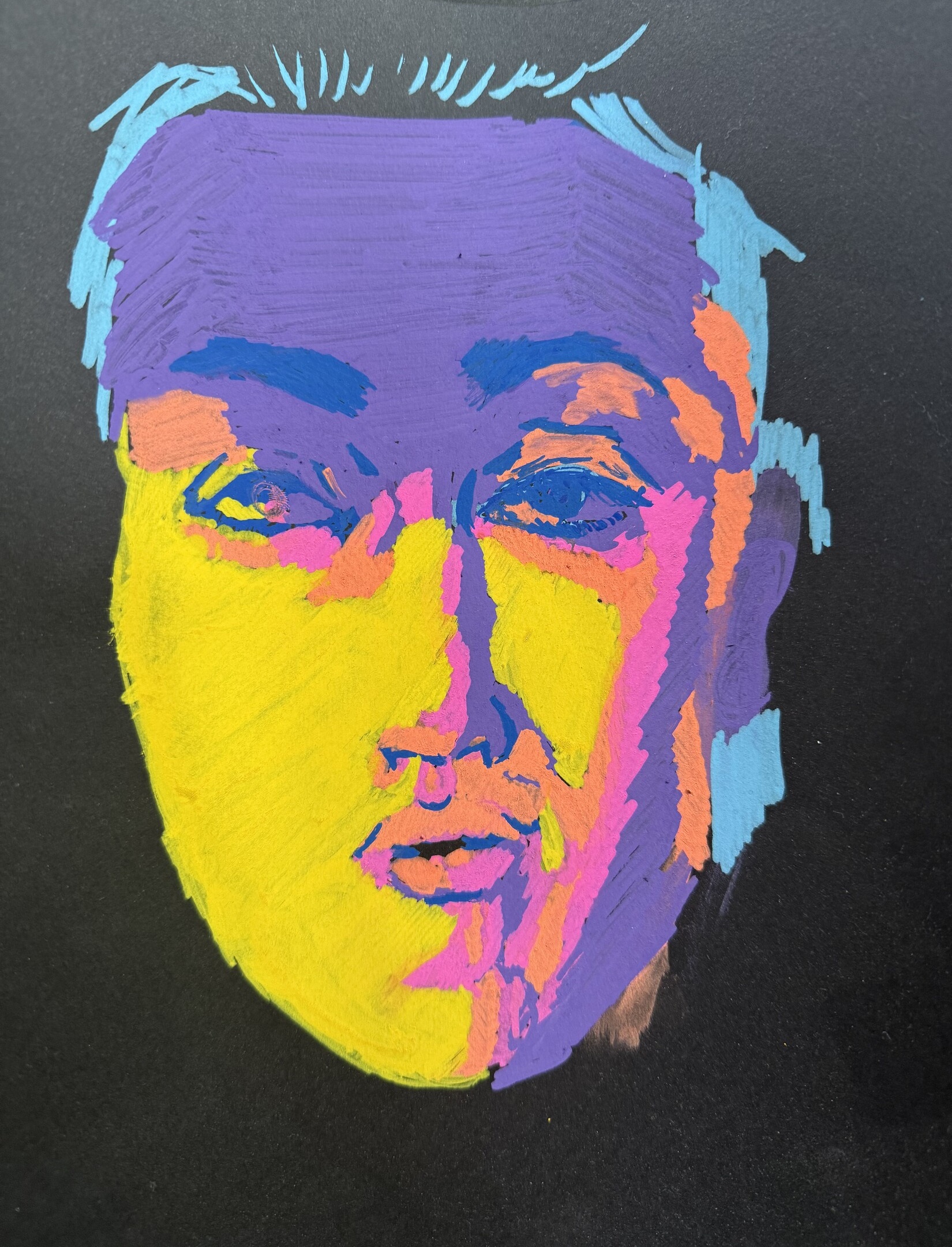 Color Block Portrait — Acrylic on paper