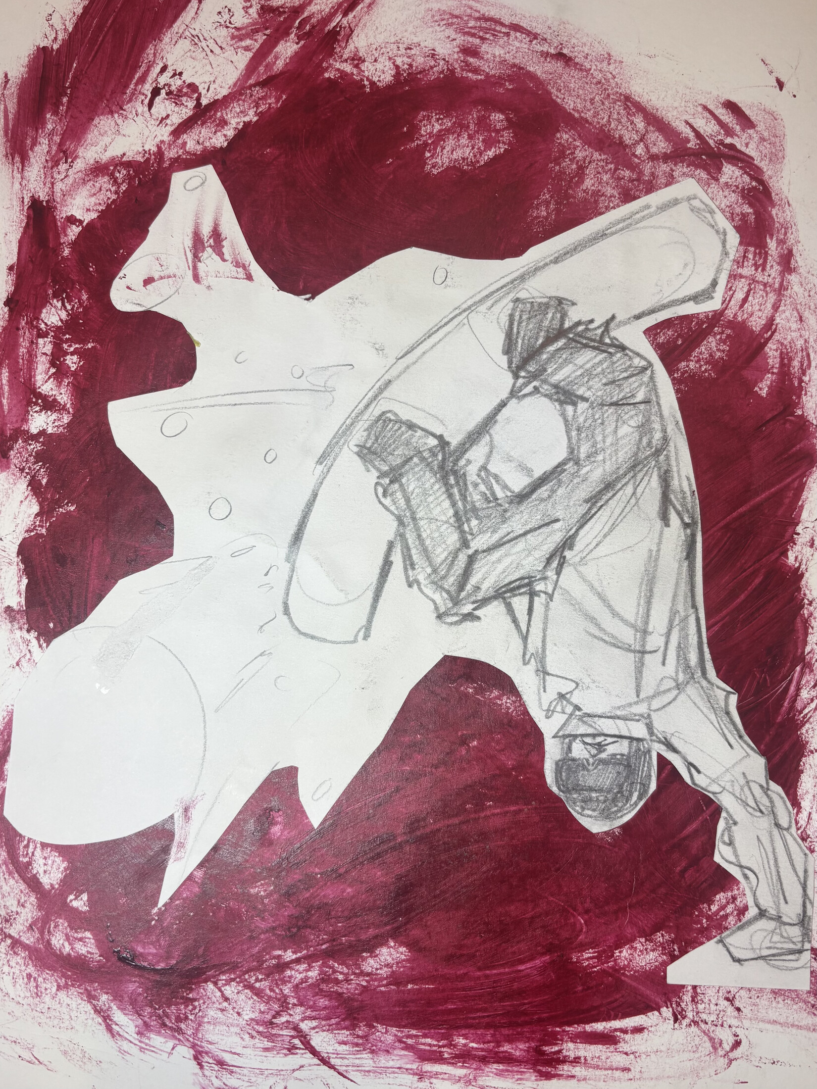Workshop Snowboarder Final — Mixed-media cutout