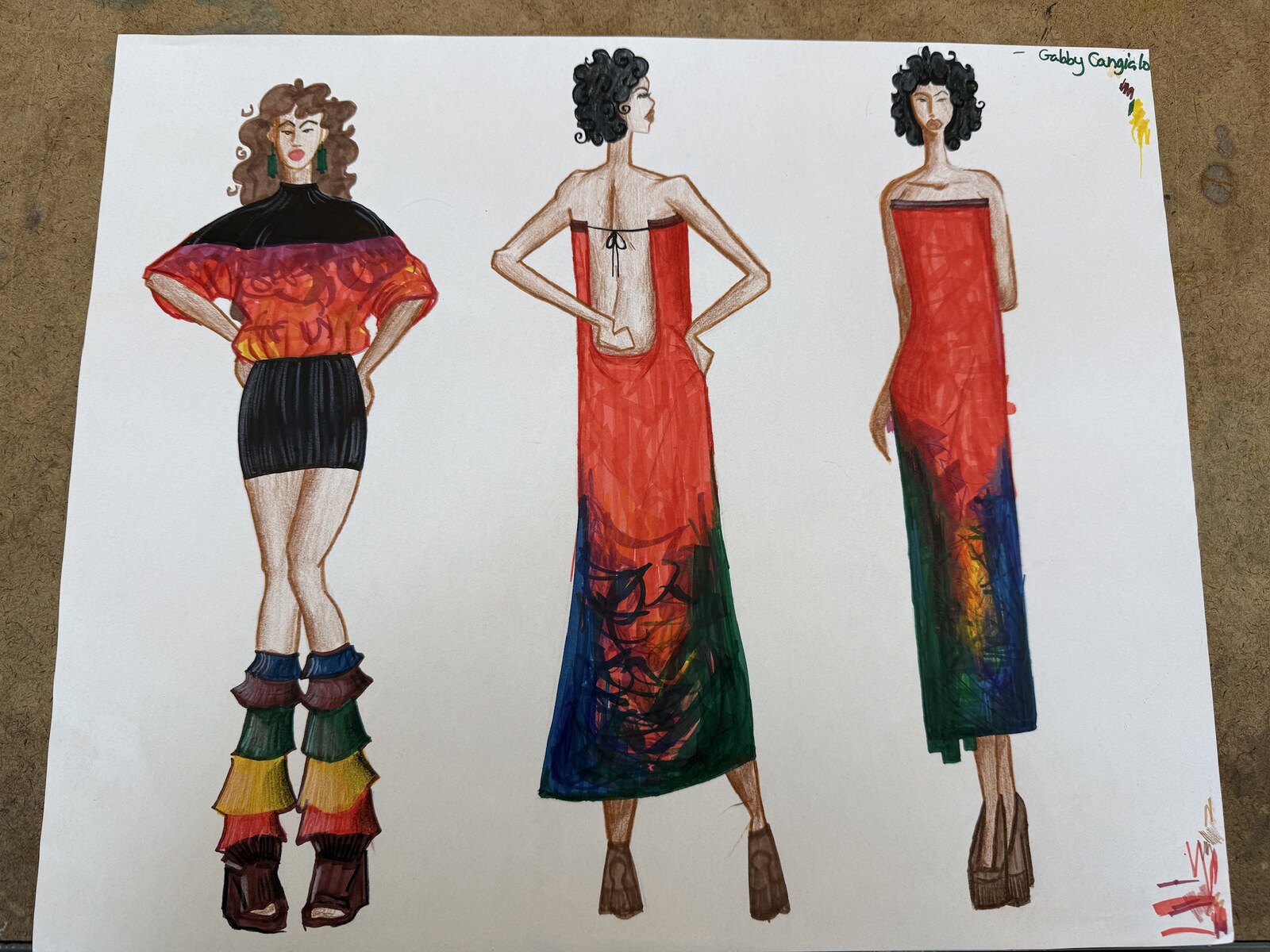 Fashion Collection in Color — Marker & colored pencil on paper