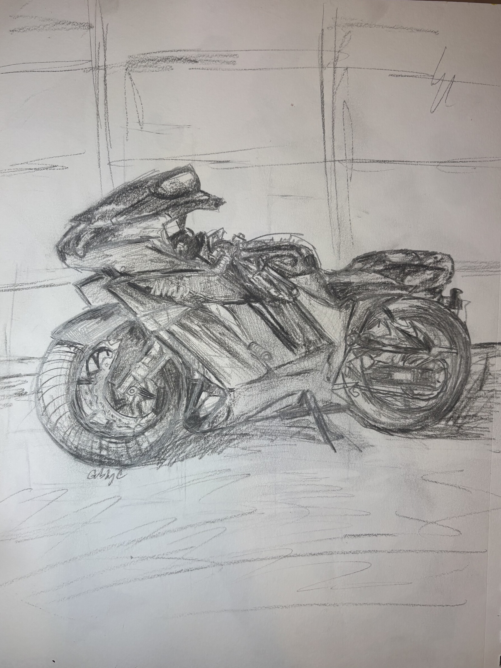 Motorcycle Study — Pencil on paper