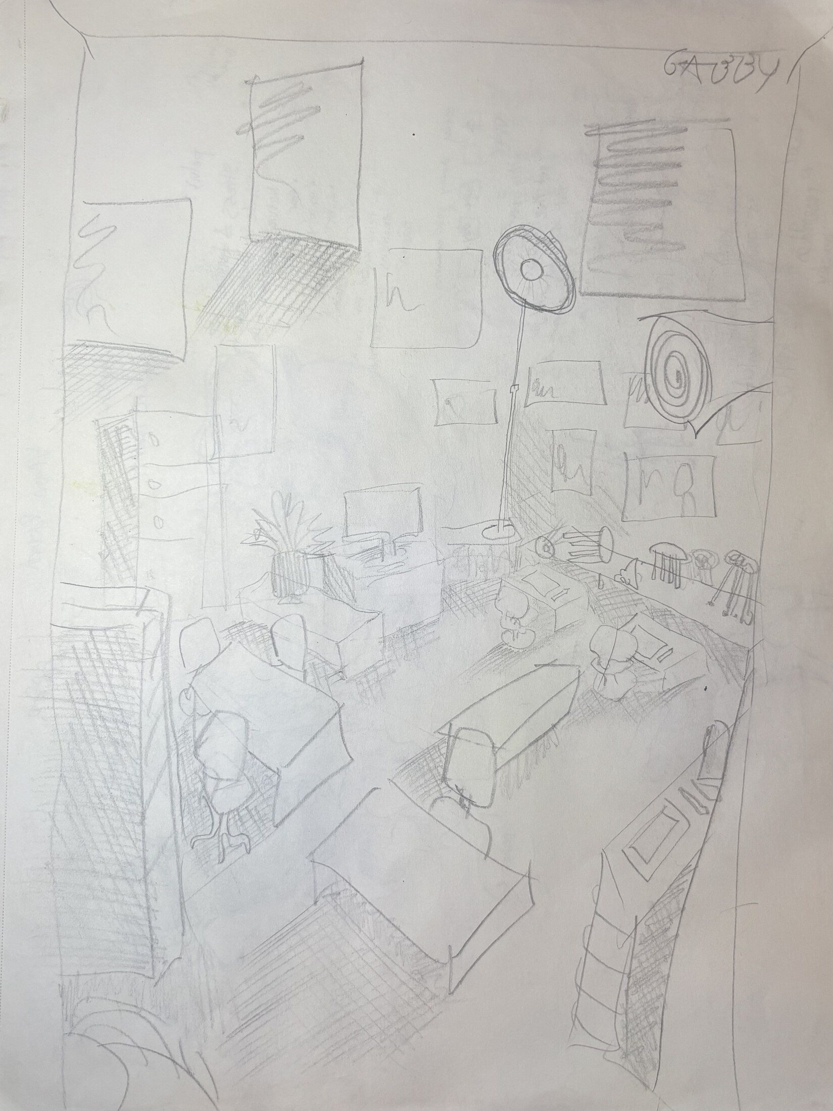 Room Sketch — Pencil on paper