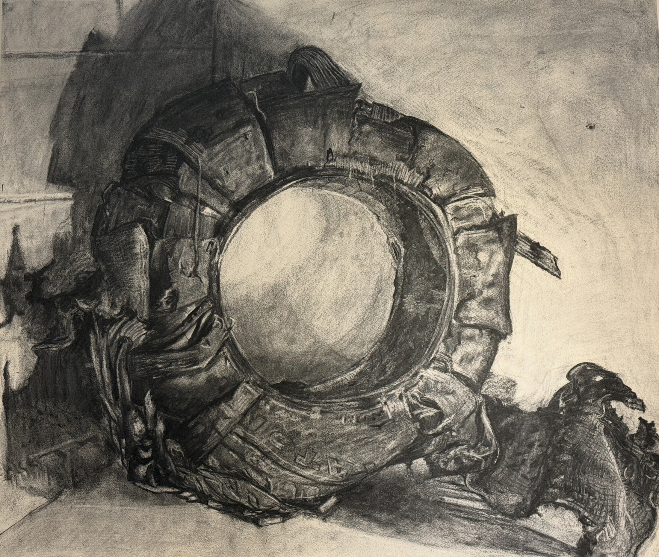 Tire — Charcoal on paper